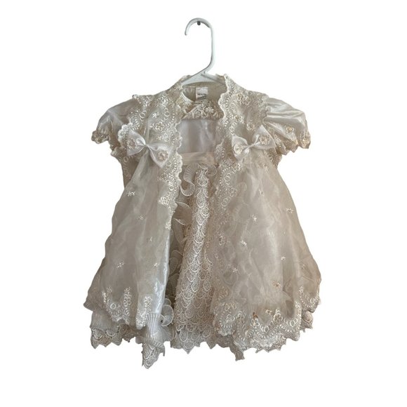 Other - Baptism Christening Baby Girl Dress Newborn Size 0 Vintage Victorian White Bapti